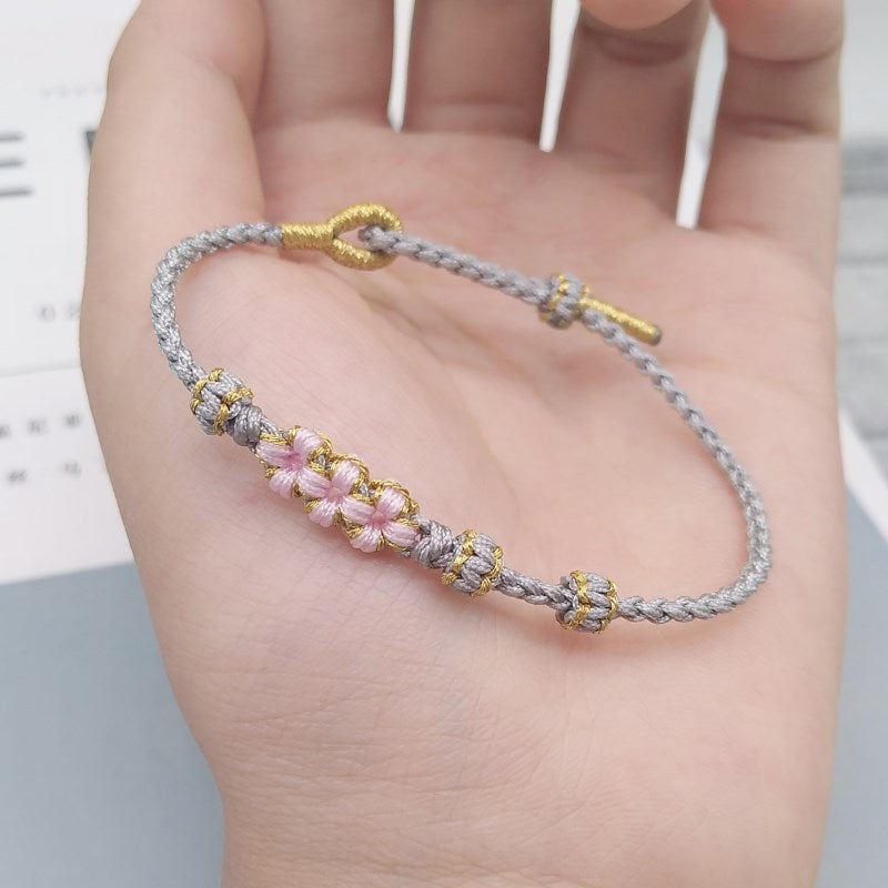 Peach Blossom Justerbart Flätat Armband