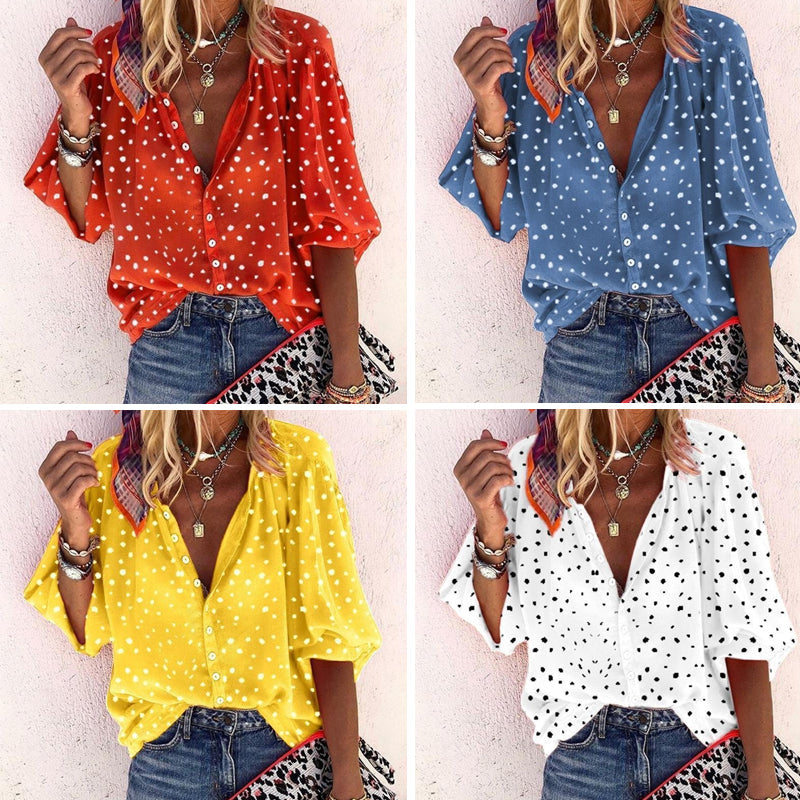 Lös söt prickig blus