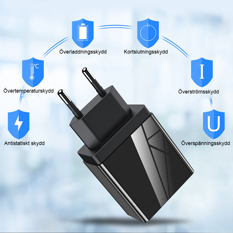 Tre USB-Port Telefon Laddare