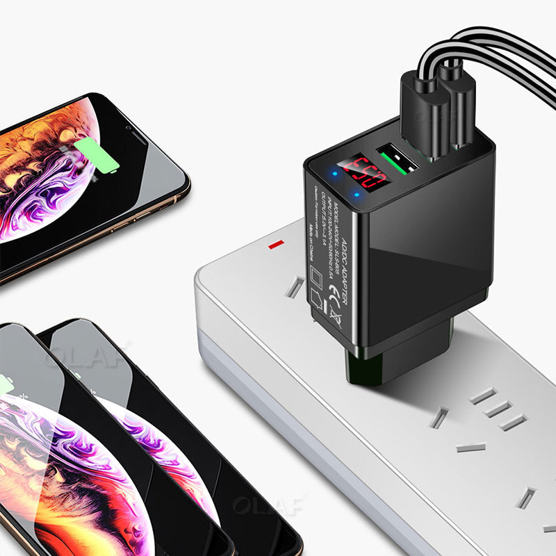 Tre USB-Port Telefon Laddare