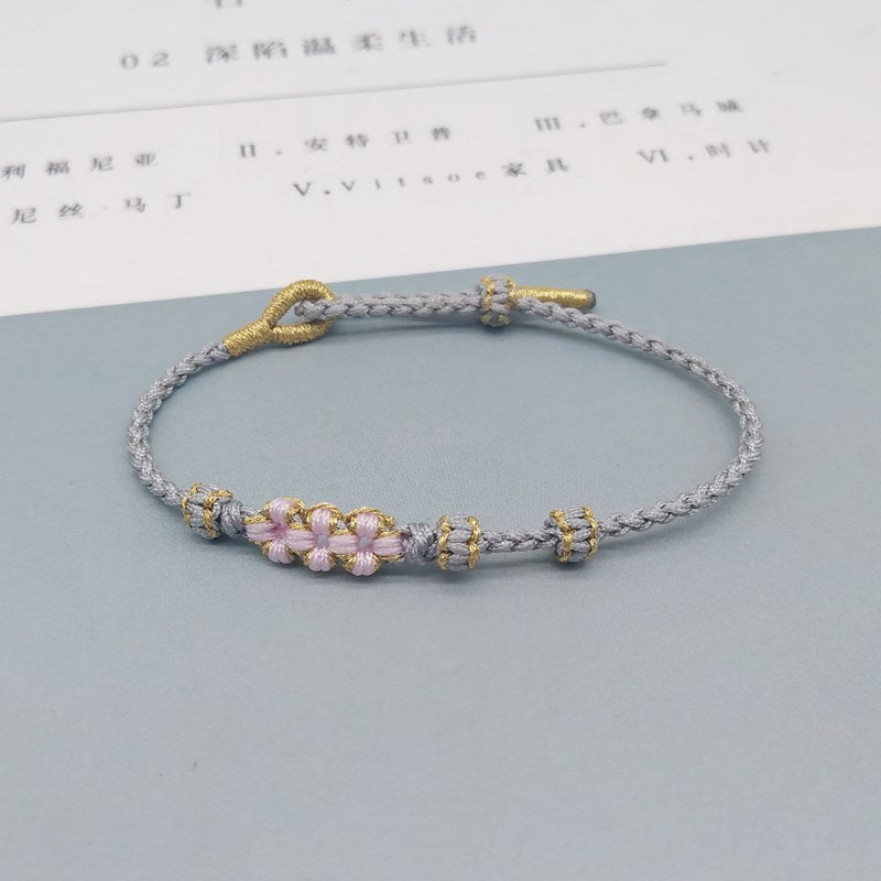 Peach Blossom Justerbart Flätat Armband
