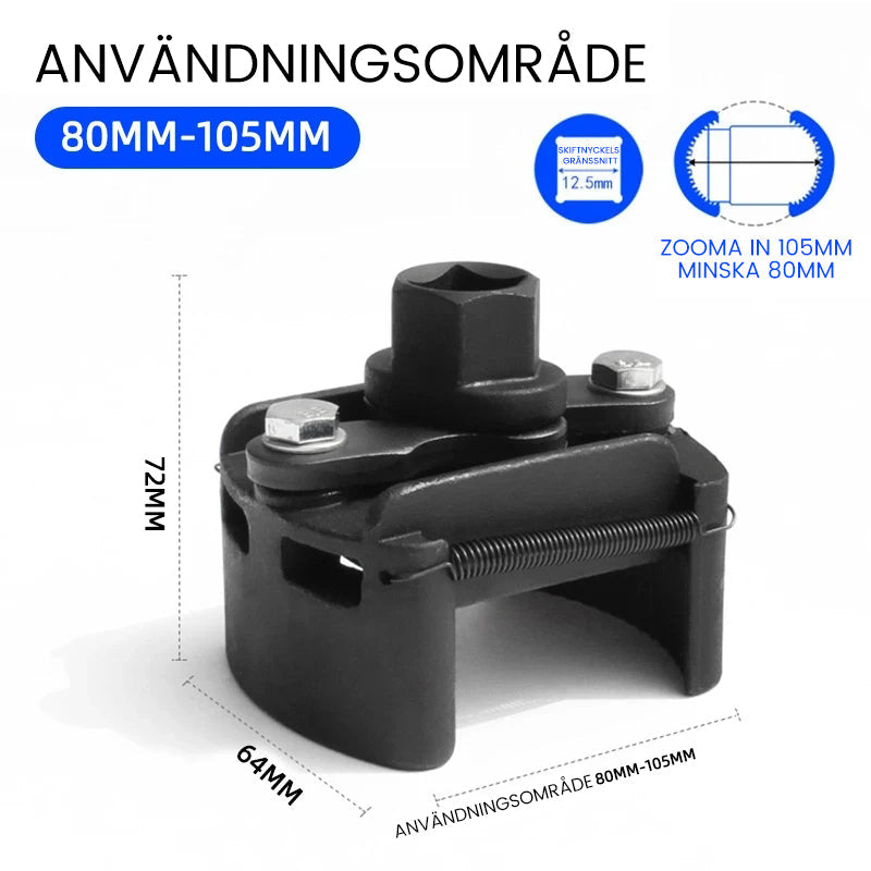 Justerbar Oljefilterskiftnyckel