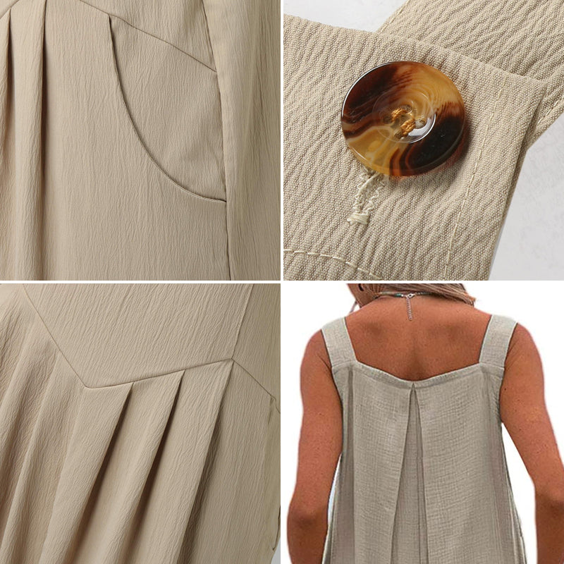 Rejäla byxor med breda ben i ett stycke med knappar