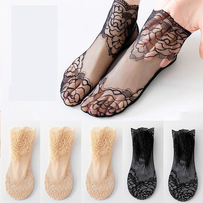 Rose lace socks