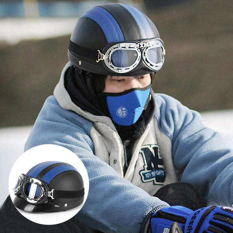 Motorcykel Harley PU hjälm med glasögon