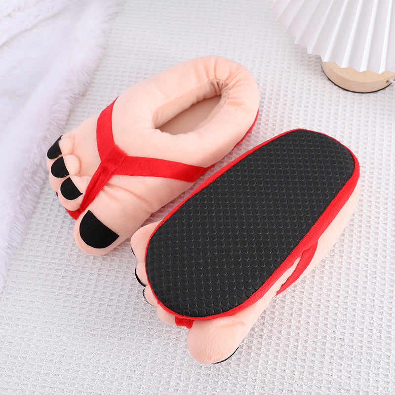 Lustiga tofflor med fotplysch