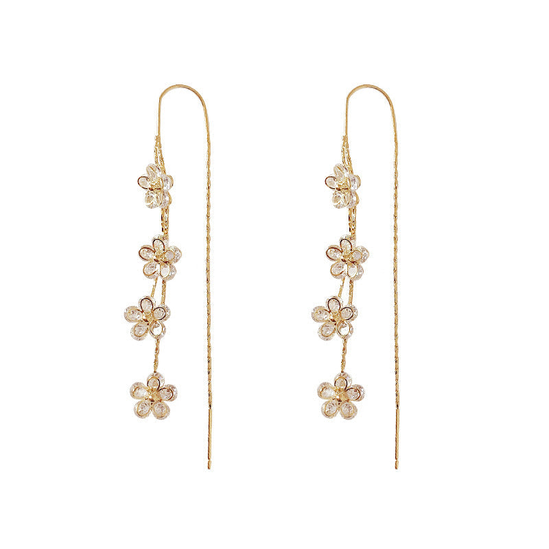 Örhängen med zirkon plommonblomma