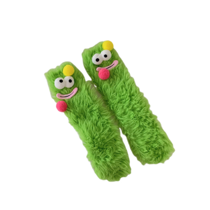 Varma mysiga fluffiga tecknade monsterstrumpor