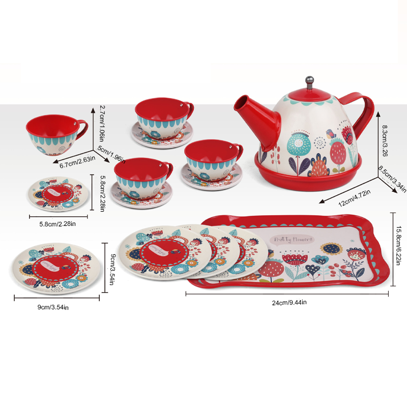 Tea Party Set, barn låtsas leka leksak