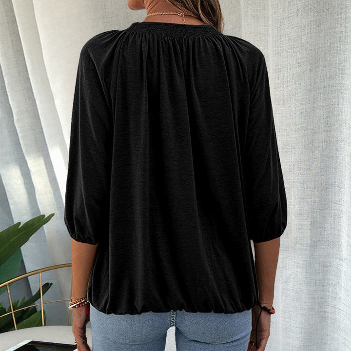 T-shirt med rund hals 3/4-ärm